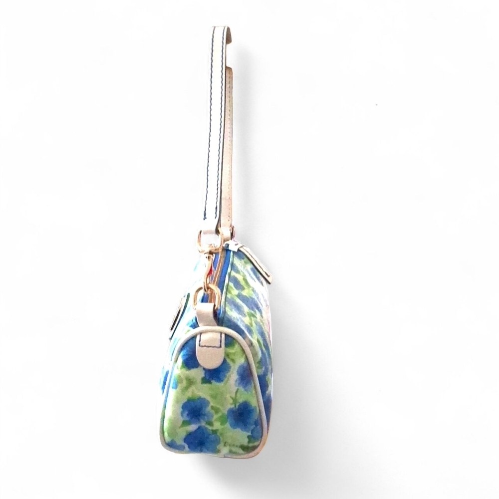 Dooney & Bourke Mini Barrel Bag Hydrangea Floral Coated Canvas Y2K Vintage - Picture 4 of 15